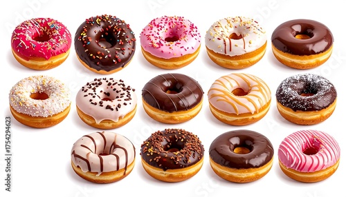 Wallpaper Mural Variety of glazed donuts Torontodigital.ca