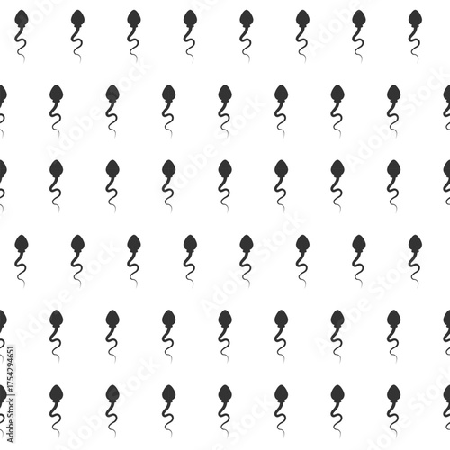 Seamless pattern sperm movement. Fertilization, biology, reproductive health. Vector illustration.