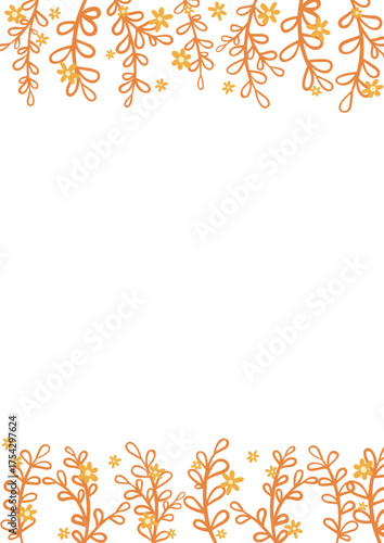 Abstract brunch of leaves and flower flat design illustration for decoration on Autumn seasonal and romance concept.