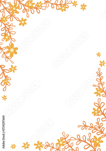 Abstract brunch of leaves and flower flat design illustration for decoration on Autumn seasonal and romance concept.