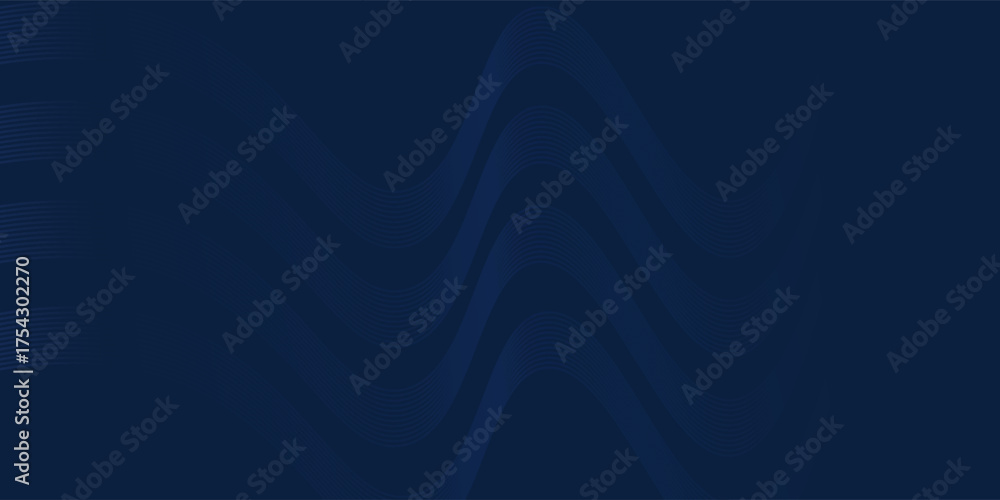 Obraz premium 3D modern wave curve abstract presentation background. Luxury paper cut background. Abstract decoration, golden pattern, halftone gradient, 3d vector illustration. Unique dark blue