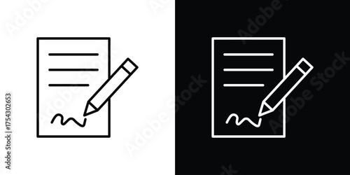 signature file icon vector illustration. editable stroke icon.