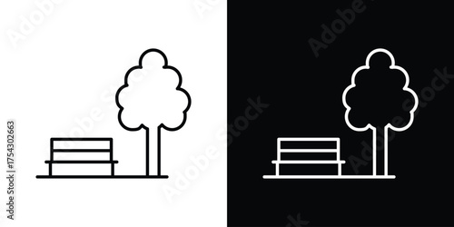 park icon vector illustration. editable stroke icon.