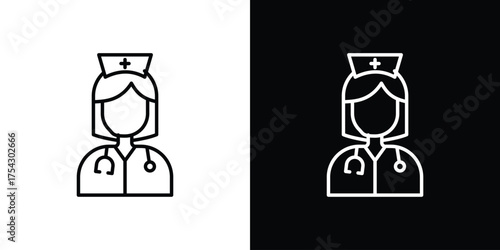 Nurse icon vector illustration. editable stroke icon.