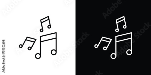 Music icon vector illustration. editable stroke icon.