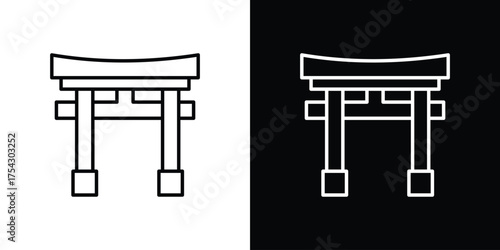 Torii gate icon vector illustration. editable stroke icon.