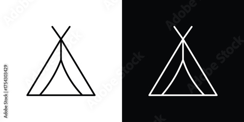 Tent icon vector illustration. editable stroke icon.