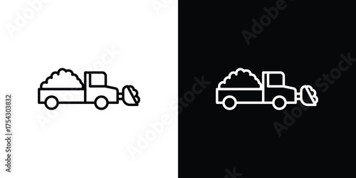Snowplow icon vector illustration. editable stroke icon.