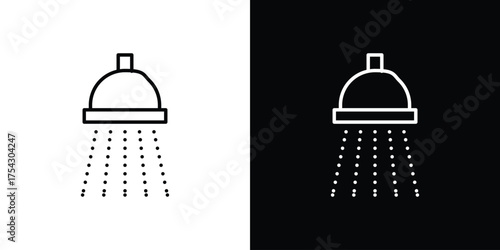 Shower down icon vector illustration. editable stroke icon.