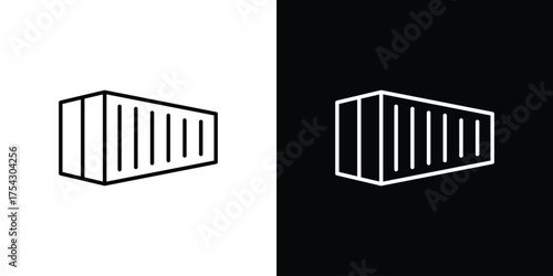 Shipping Container icon vector illustration. editable stroke icon.