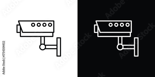 Security camera icon vector illustration. editable stroke icon.