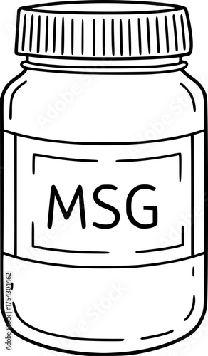 Open msg bottle enhancing food flavor