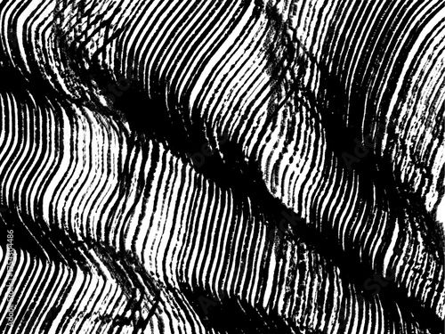 A dense texture of wavy, hand-drawn lines on a transparent background, resembling wood grain or flowing hair.