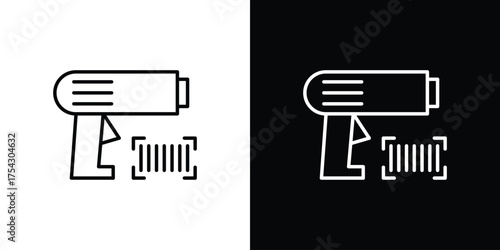 Scanner gun icon vector illustration. editable stroke icon.