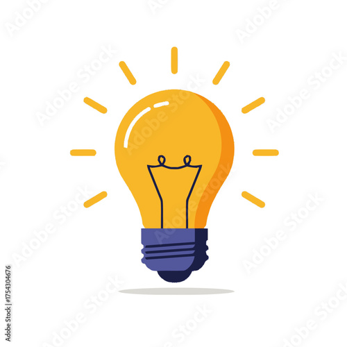 Bright Idea Vector Illustration of a Light Bulb with Rays of Light for Creativity and Innovation