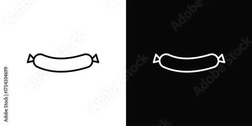 Sausage icon vector illustration. editable stroke icon.