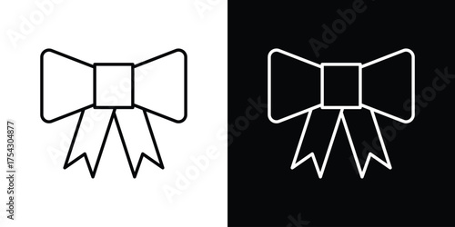 Ribbon icon vector illustration. editable stroke icon.