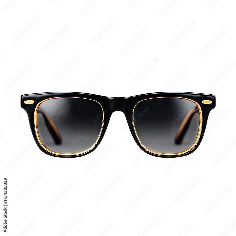 Fototapeta premium Black Framed Sunglasses with Gold Detail