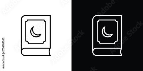 Quran book icon vector illustration. editable stroke icon.