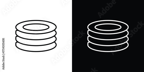 Plates icon vector illustration. editable stroke icon.