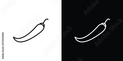 Pepper icon vector illustration. editable stroke icon.