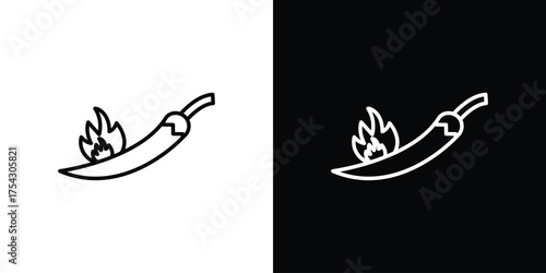 Pepper hot icon vector illustration. editable stroke icon.