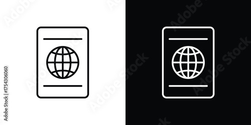 Passport icon vector illustration. editable stroke icon.