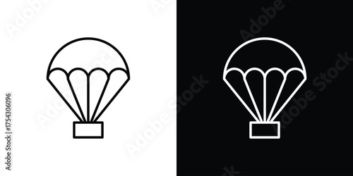 Parachute icon vector illustration. editable stroke icon.