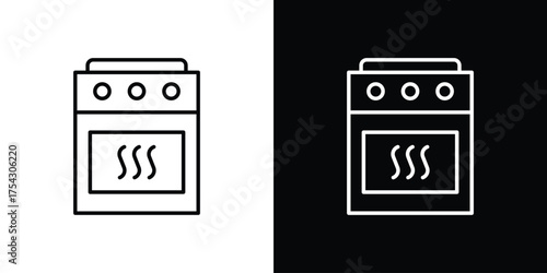 Oven icon vector illustration. editable stroke icon.