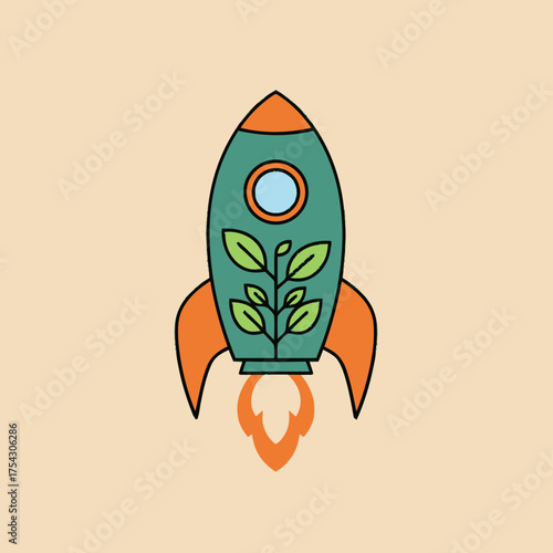 Eco-Friendly Rocket Launch Sustainable Growth and Innovation Concept