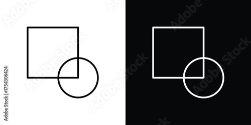 Object intersect icon vector illustration. editable stroke icon.