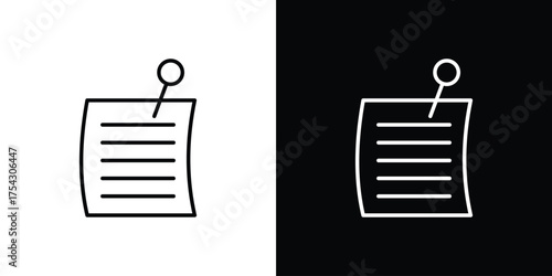 Note sticky icon vector illustration. editable stroke icon.