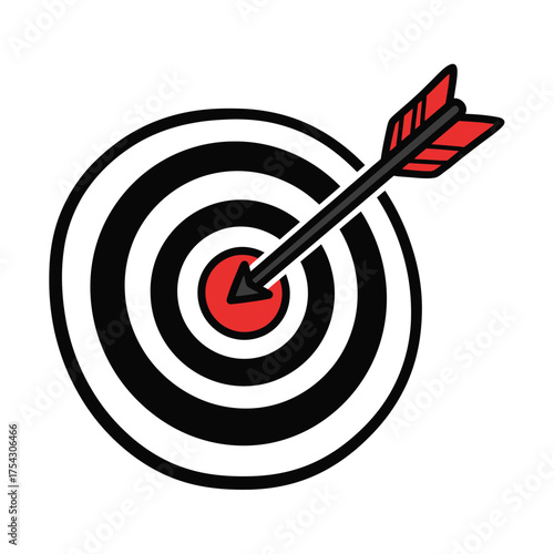 Target with Arrow in Bullseye - Goal Achievement, Success, Precision, Focus