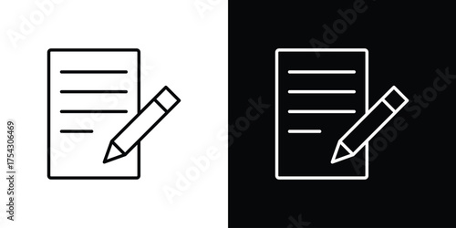 Note icon vector illustration. editable stroke icon.