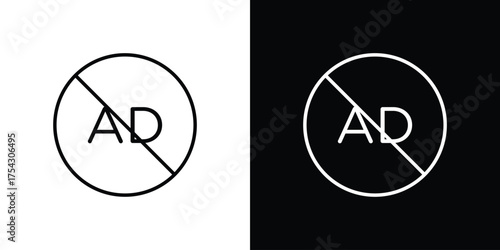 No audio description icon vector illustration. editable stroke icon.