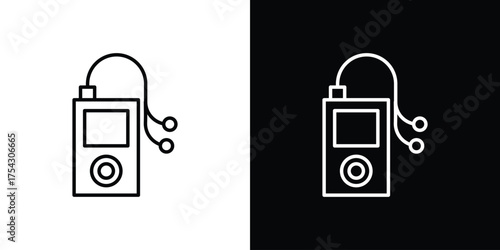 Mp3 Player icon vector illustration. editable stroke icon.