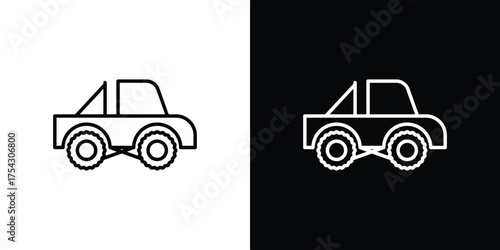 Monster truck icon vector illustration. editable stroke icon.