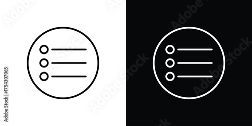 Menu list button icon vector illustration. editable stroke icon.