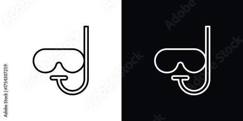 Mask snorkel icon vector illustration. editable stroke icon.