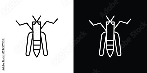 Locust icon vector illustration. editable stroke icon.
