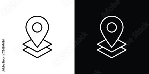 Land layer location icon vector illustration. editable stroke icon.