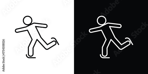 Ice skate icon vector illustration. editable stroke icon.