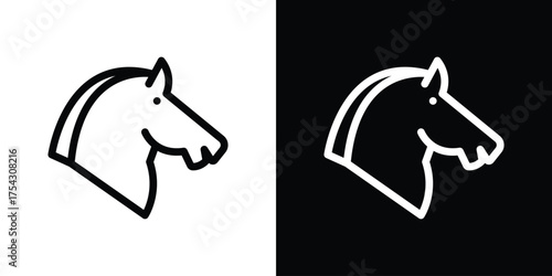 Horse icon vector illustration. editable stroke icon.