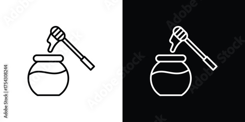 Honey pot icon vector illustration. editable stroke icon.