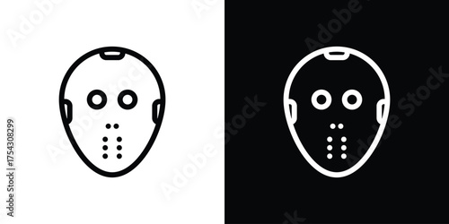 Hockey mask icon vector illustration. editable stroke icon.