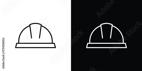 Hard hat icon vector illustration. editable stroke icon.