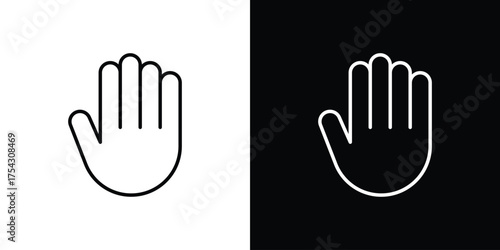 Hand icon vector illustration. editable stroke icon.