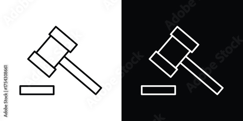 Gavel icon vector illustration. editable stroke icon.