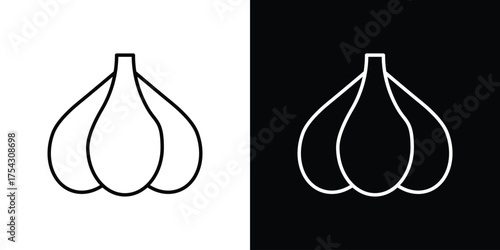 Garlic icon vector illustration. editable stroke icon.