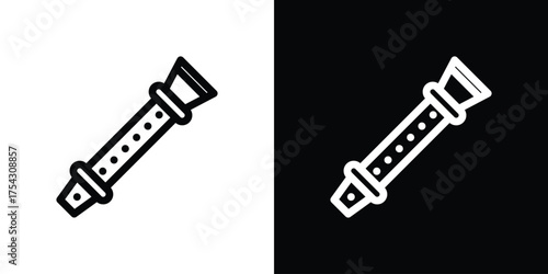 Flute icon vector illustration. editable stroke icon.